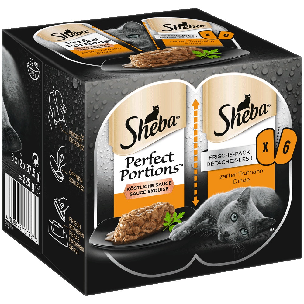 SHEBA® PERFECT PORTIONS™, Truthahn in Sauce, 3 x 75g - 1