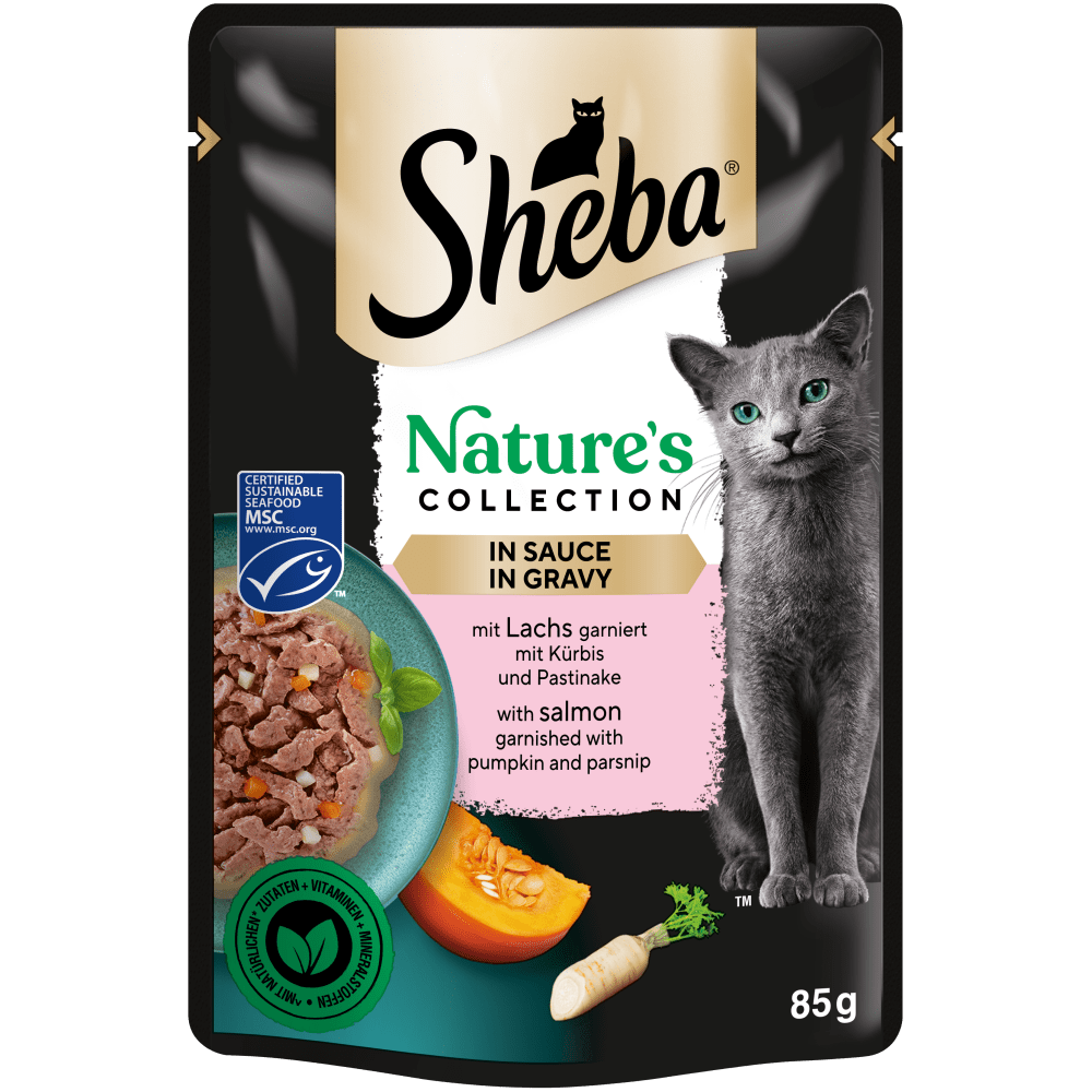 mit Lachs garniert mit Kürbis und Pastinake in Sauce 85g - Nature's Collection - 1