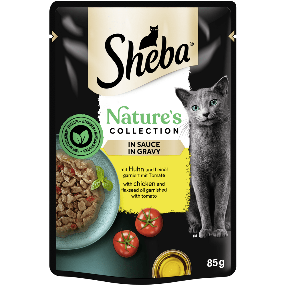 mit Huhn und Leinöl garniert mit Tomate in Sauce 85g - Nature's Collection - 1