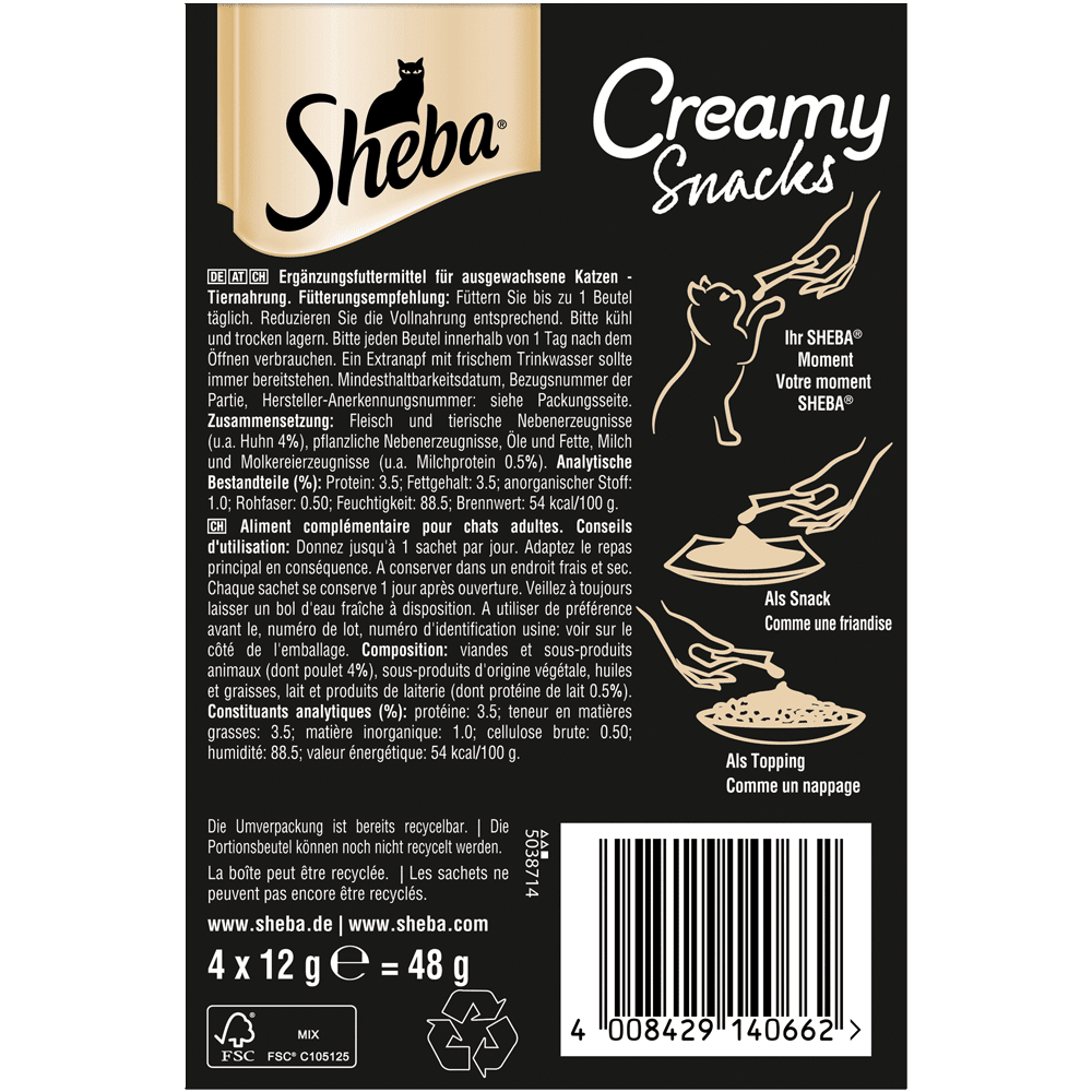 SHEBA® Creamy Snacks Huhn, 4 x 12g - 2