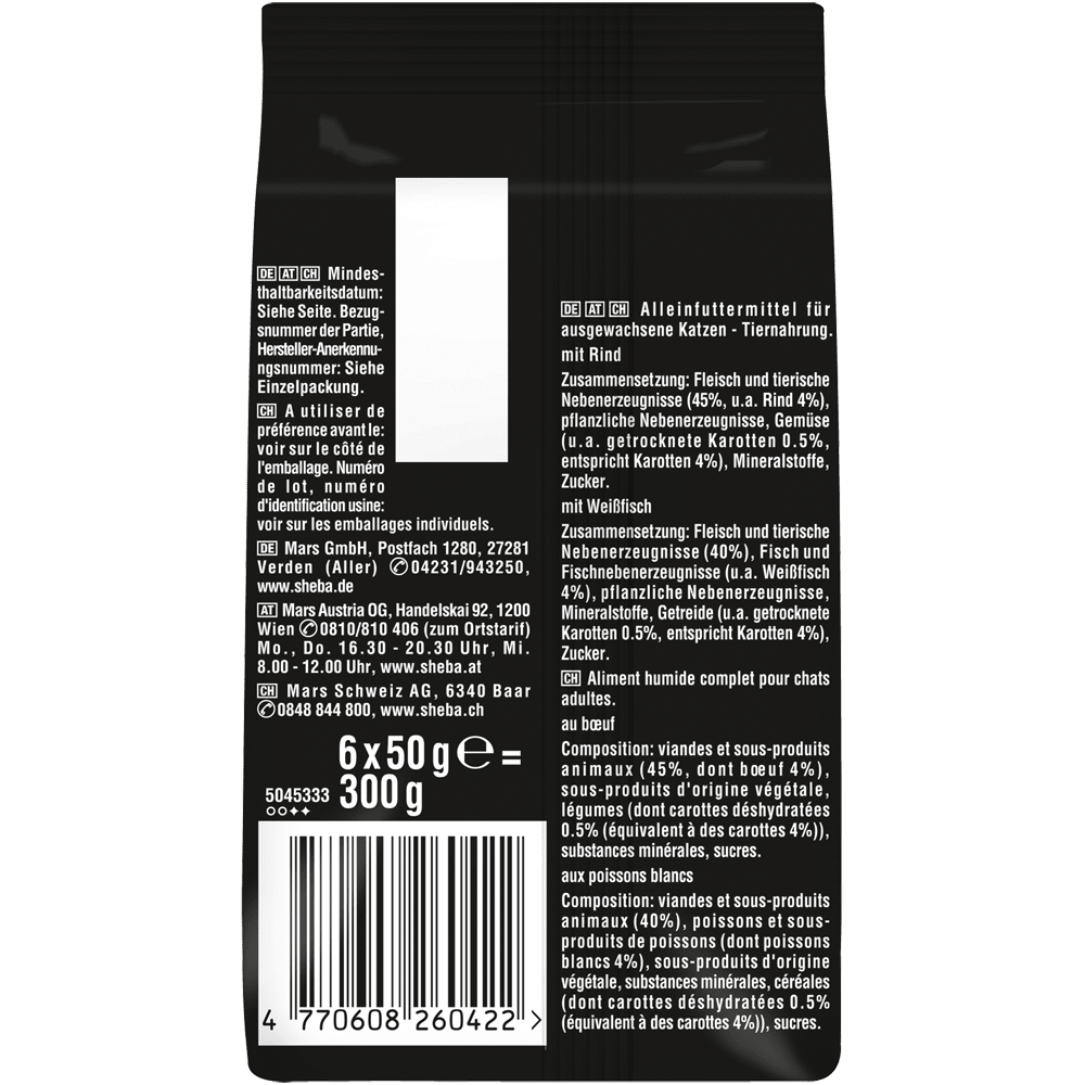 SHEBA® Fresh Cuisine Taste of Paris Rind, Weißfisch MSC & Hühnerleber in Sauce, 6 x 50g - 2