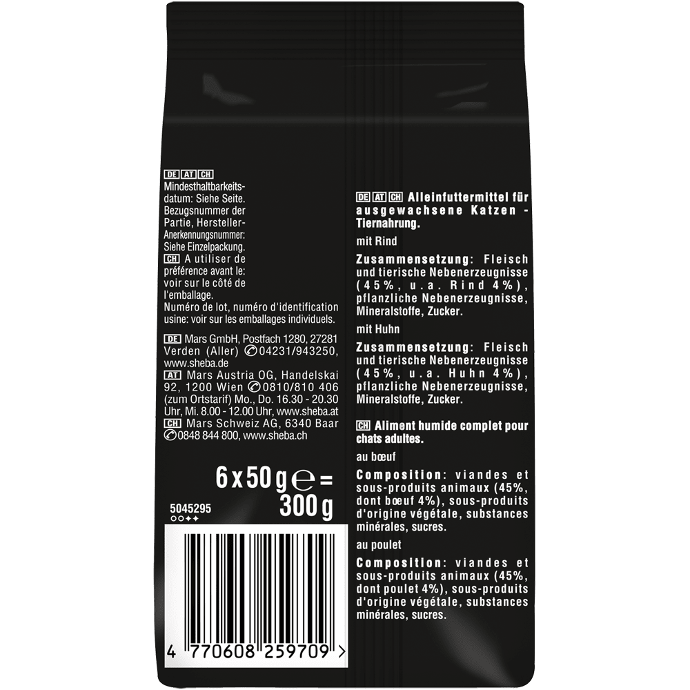 SHEBA® Fresh & Fine Huhn, Truthahn & Ente in Sauce, 6 x 50g - 2