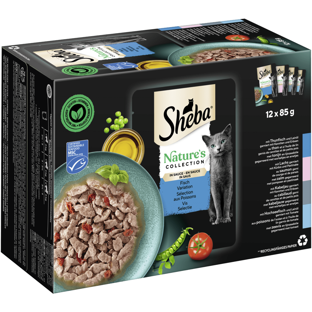 SHEBA® Nature's Collection Fisch Variation MSC in Sauce, Portionsbeutel 12 & 24 x 85g - 1