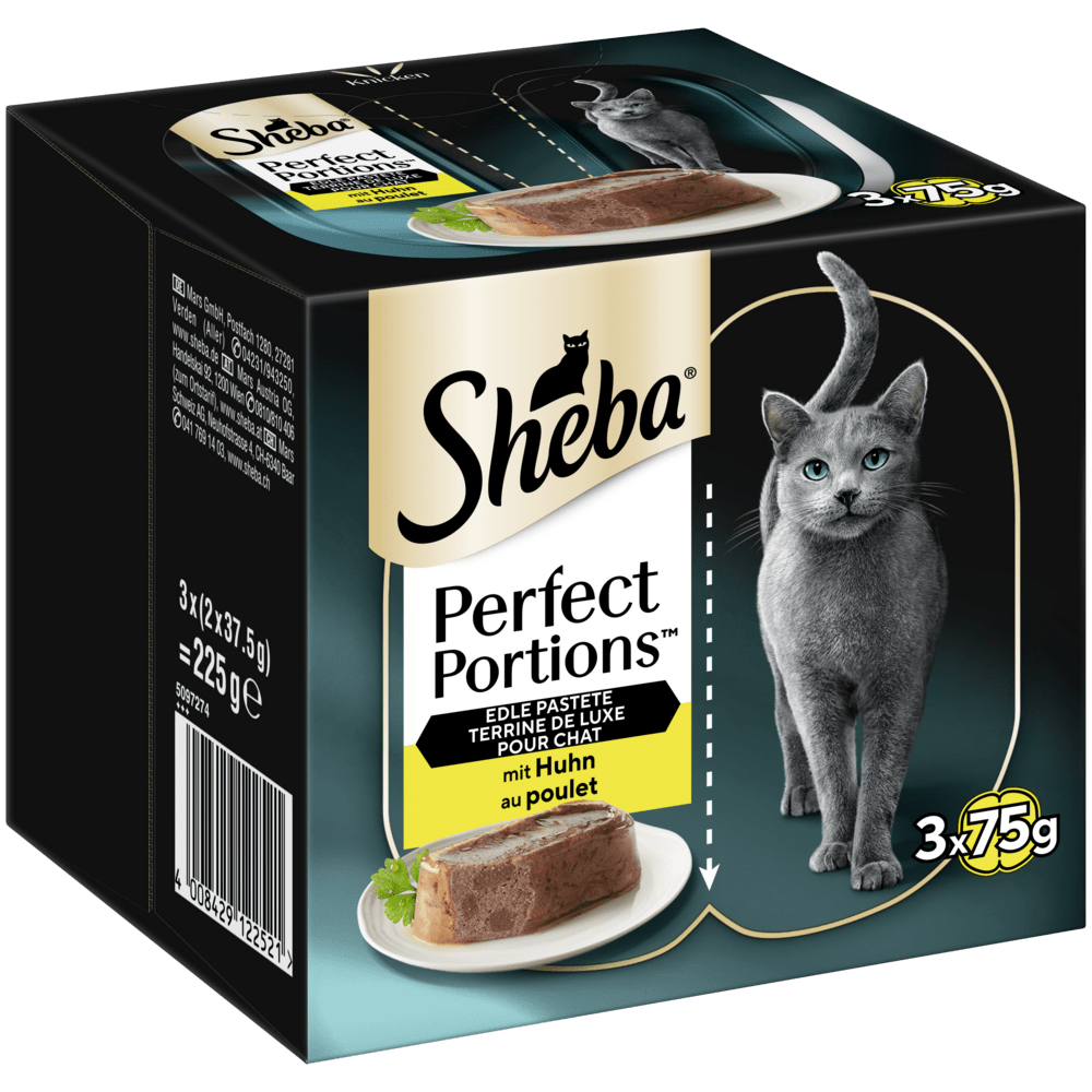SHEBA® PERFECT PORTIONS™ Huhn in Pastete, 3 x 75g - 1