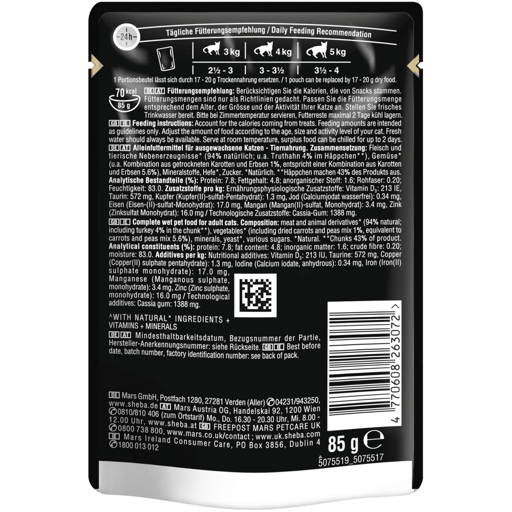 SHEBA® Nature's Collection Truthahn garniert mit Karotten & Erbsen in Gelee, 85g - 2