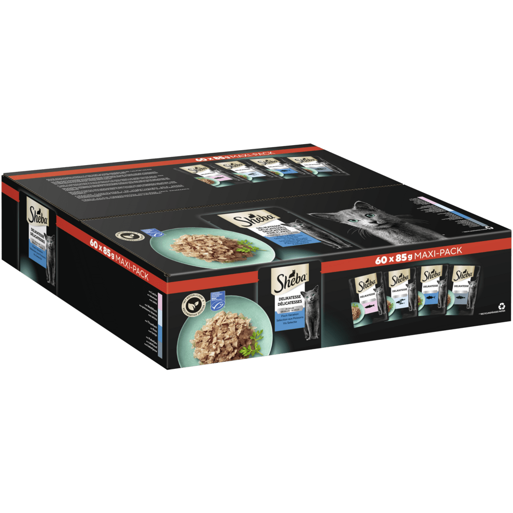 SHEBA® Delikatesse Fisch Variation MSC in Gelee, Portionsbeutel 60 & 80 x 85g - 1