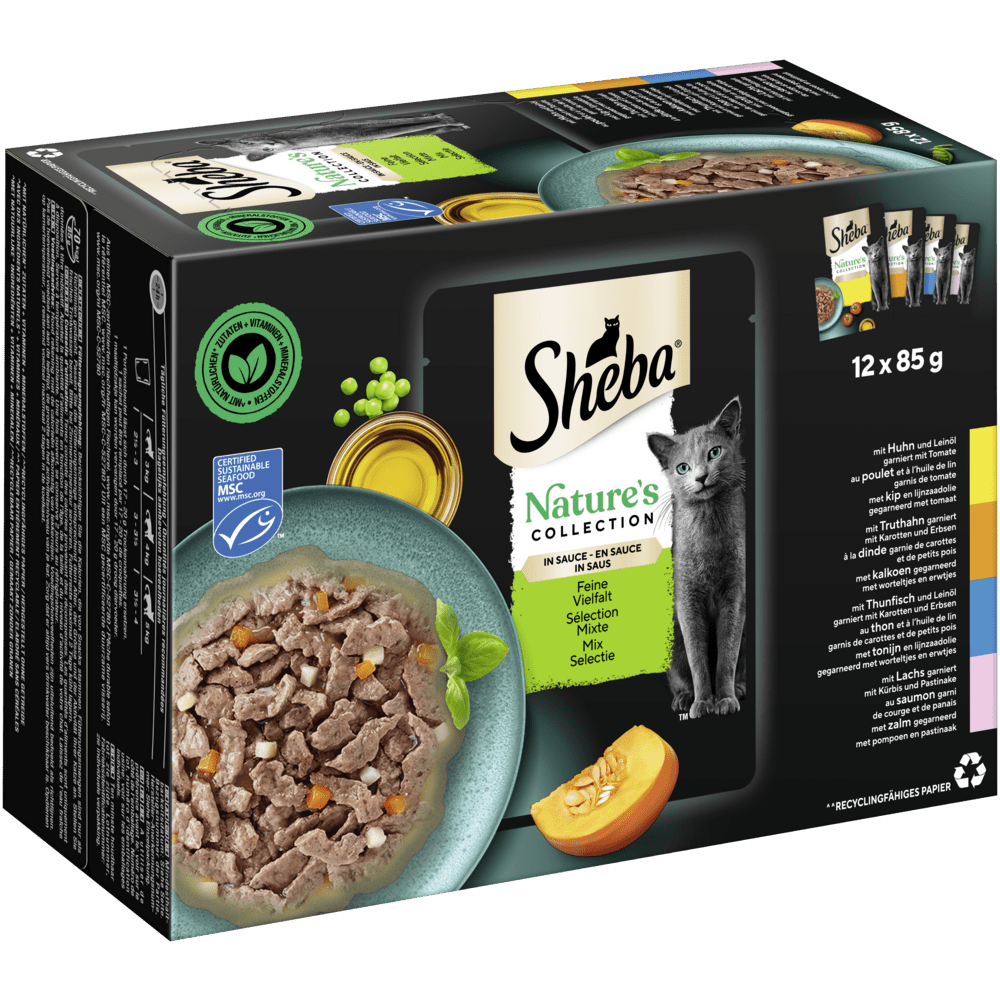 SHEBA® Nature's Collection Feine Vielfalt MSC in Sauce, Portionsbeutel 12 & 40 x 85g - 1