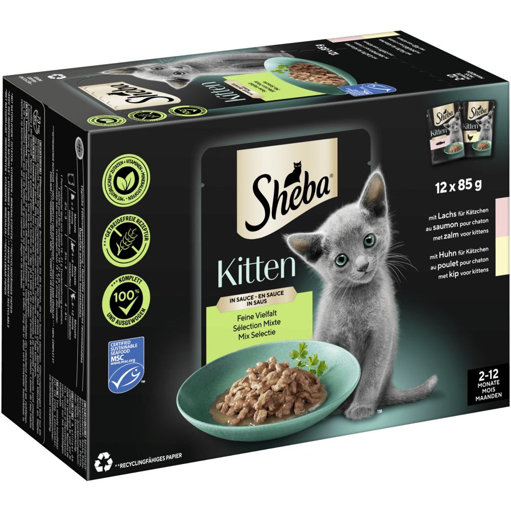 SHEBA® Kitten Feine Vielfalt in Sauce, Portionsbeutel 12 & 40 x 85g - 1