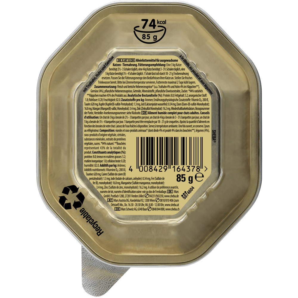 SHEBA® Sauce Collection Truthahn, Huhn & Gemüse in herzhafter Sauce, 85g - 2