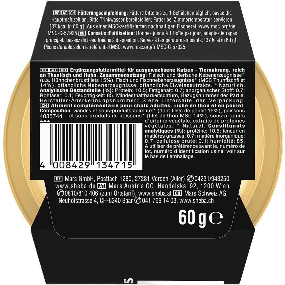 SHEBA® Filets Thunfisch MSC & Huhn, 60g - 2
