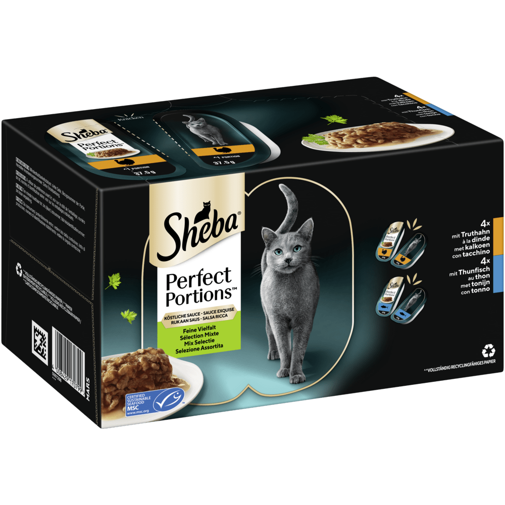 PERFECT PORTIONS™ mit Truthahn und mit Thunfisch MSC in Sauce, Schale