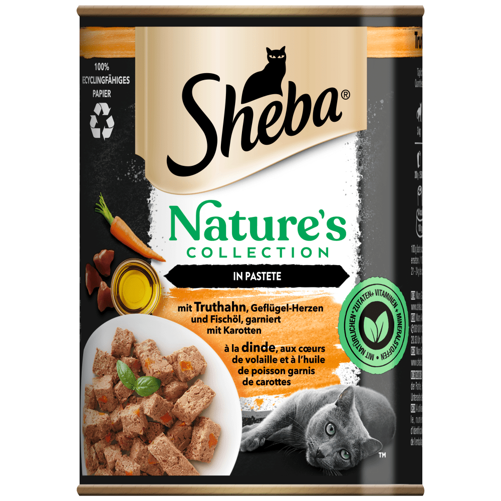 Nature's Collection mit Truthahn, Geflügel-Herzen und Fischöl, garniert mit Karotten, Dose